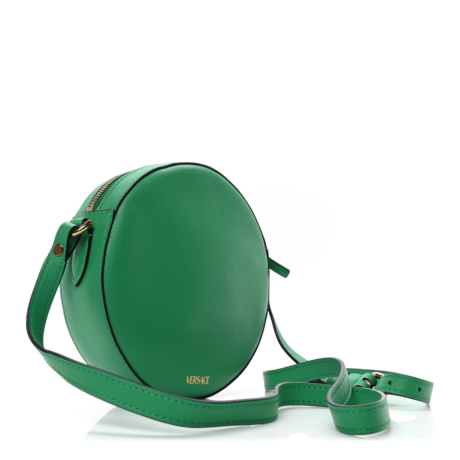Versace Calfskin La Medusa Round Camera Bag Green 3 of 9