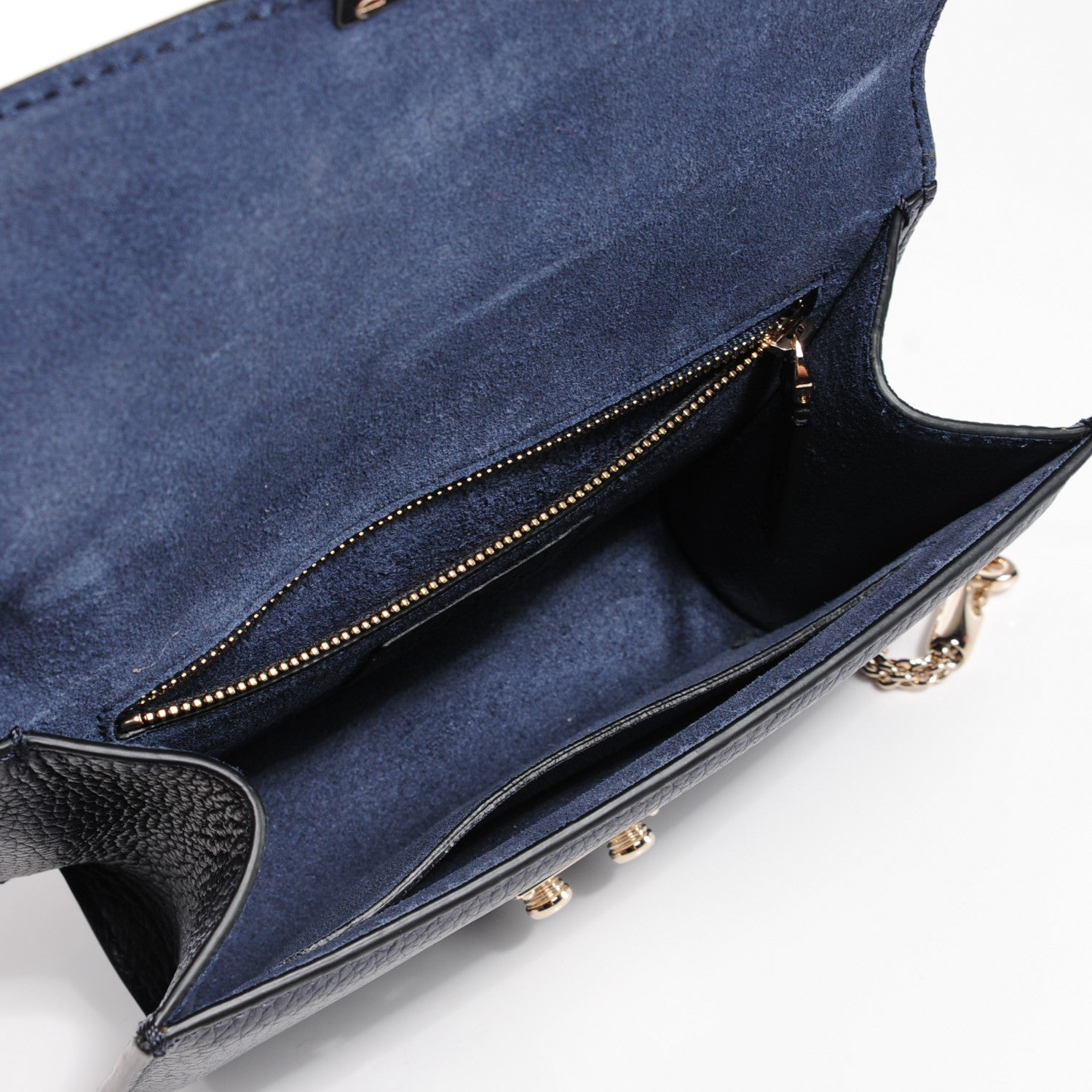 Valentino Garavani Pebbled Calfskin Small Glam Lock Rockstud Flap Deep Denim 6 of 8