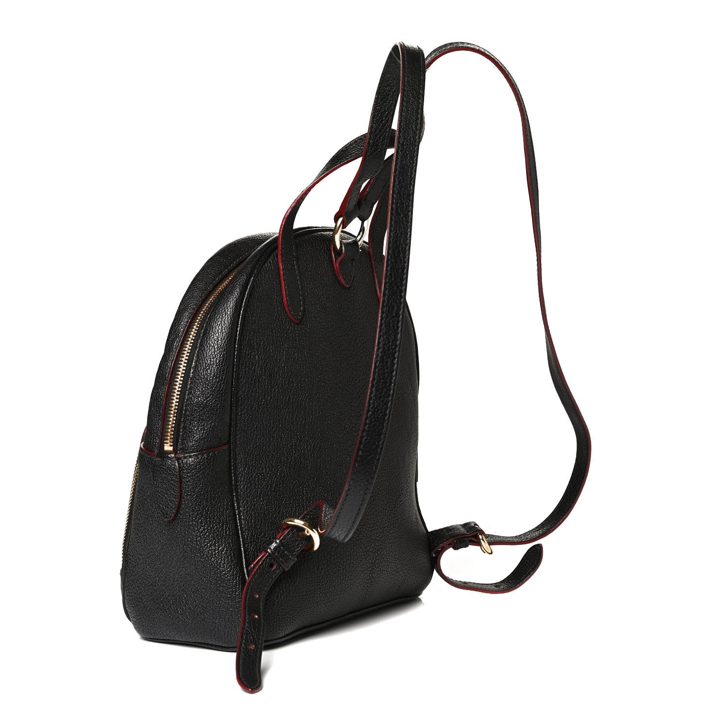 Miu Miu Goatskin Madras Backpack Black 4 of 24