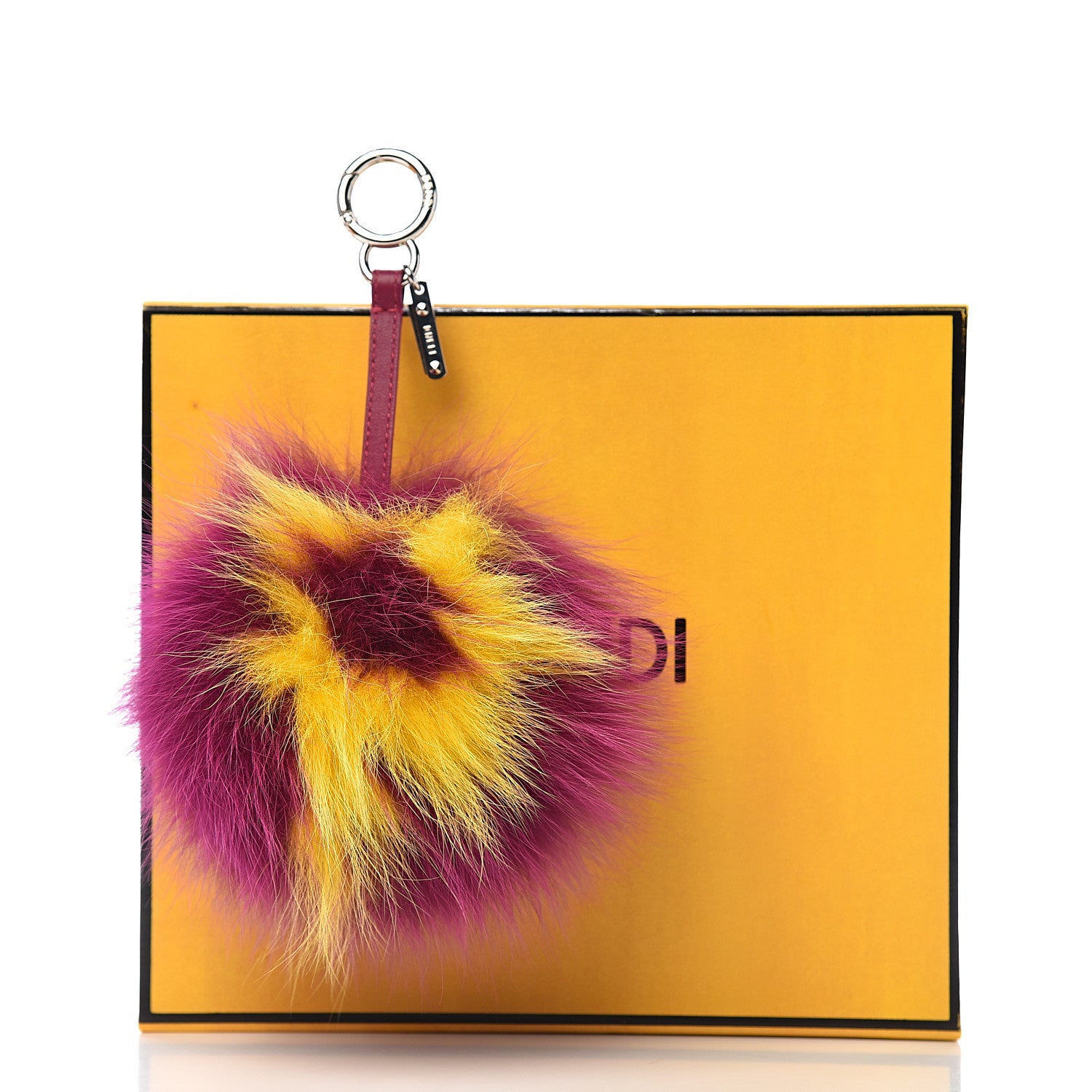 Fendi Fox Fur Shiny Nappa Bi-Color P ABCharm Bag Charm Fucsia Giallo Ciclamino 4 of 4
