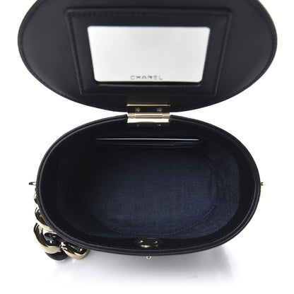 Chanel Lambskin Resin Elegant Chain Vanity Case Black 5 of 10