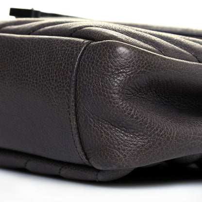 Saint Laurent Sheepskin Matelasse Chevron Monogram Medium College Bag Asphalt 9 of 13