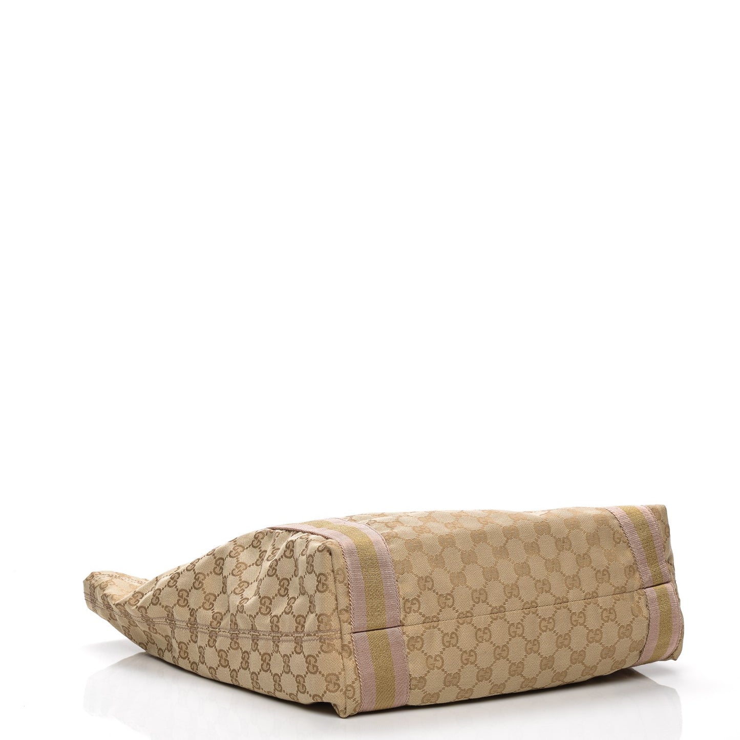 GG Monogram Medium Web Handle Vertical Tote Pink Gold