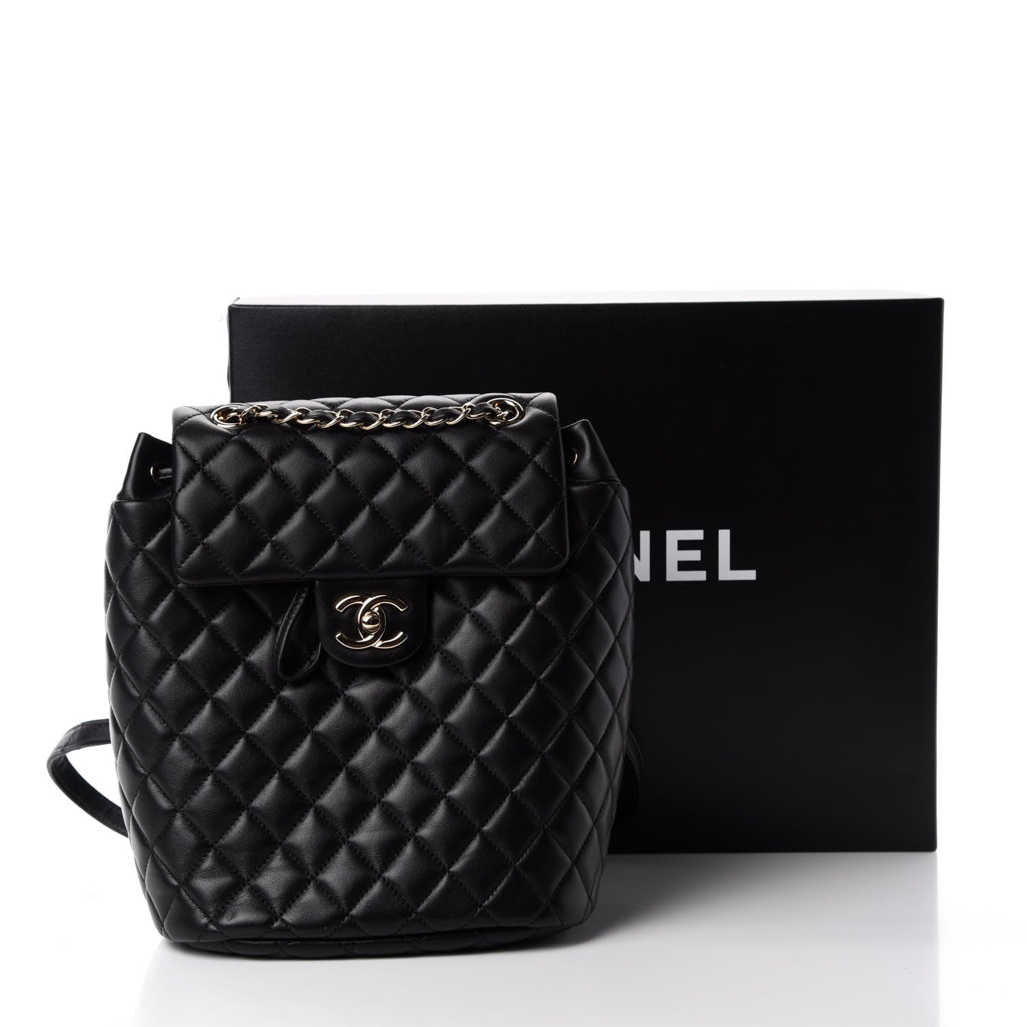 Chanel Lambskin Quilted Small Urban Spirit Backpack Black 10 of 10