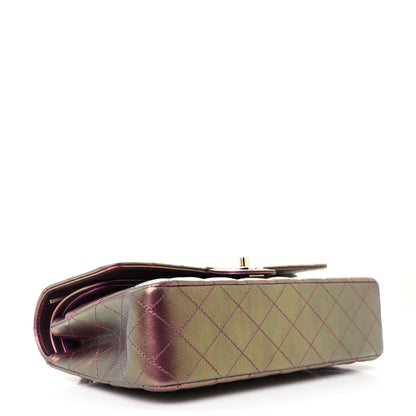 Chanel Iridescent Lambskin Quilted Medium Double Flap Purple 4 of 11