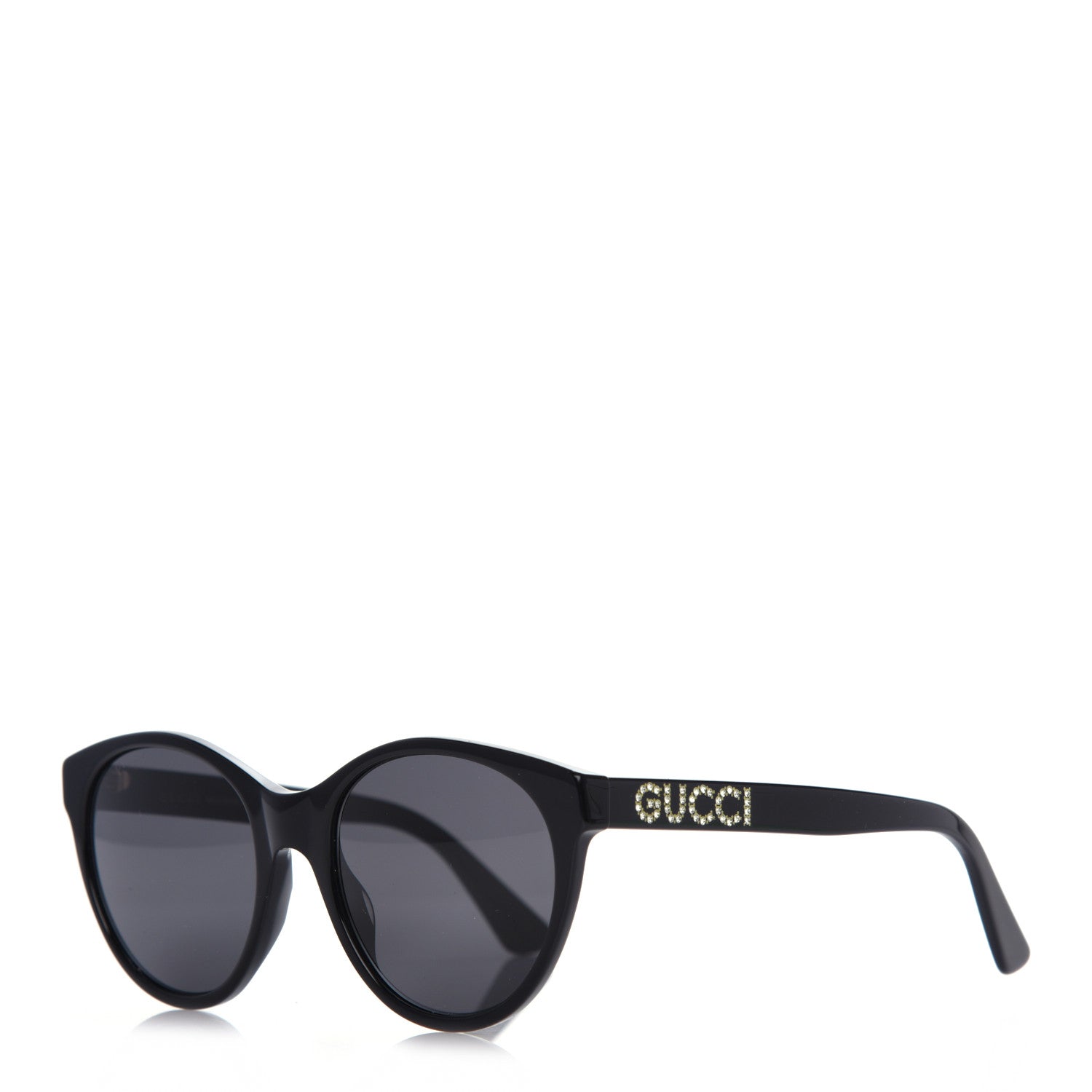 Gucci Round Frame Crystal Sunglasses GG 0419S Black 1 of 8