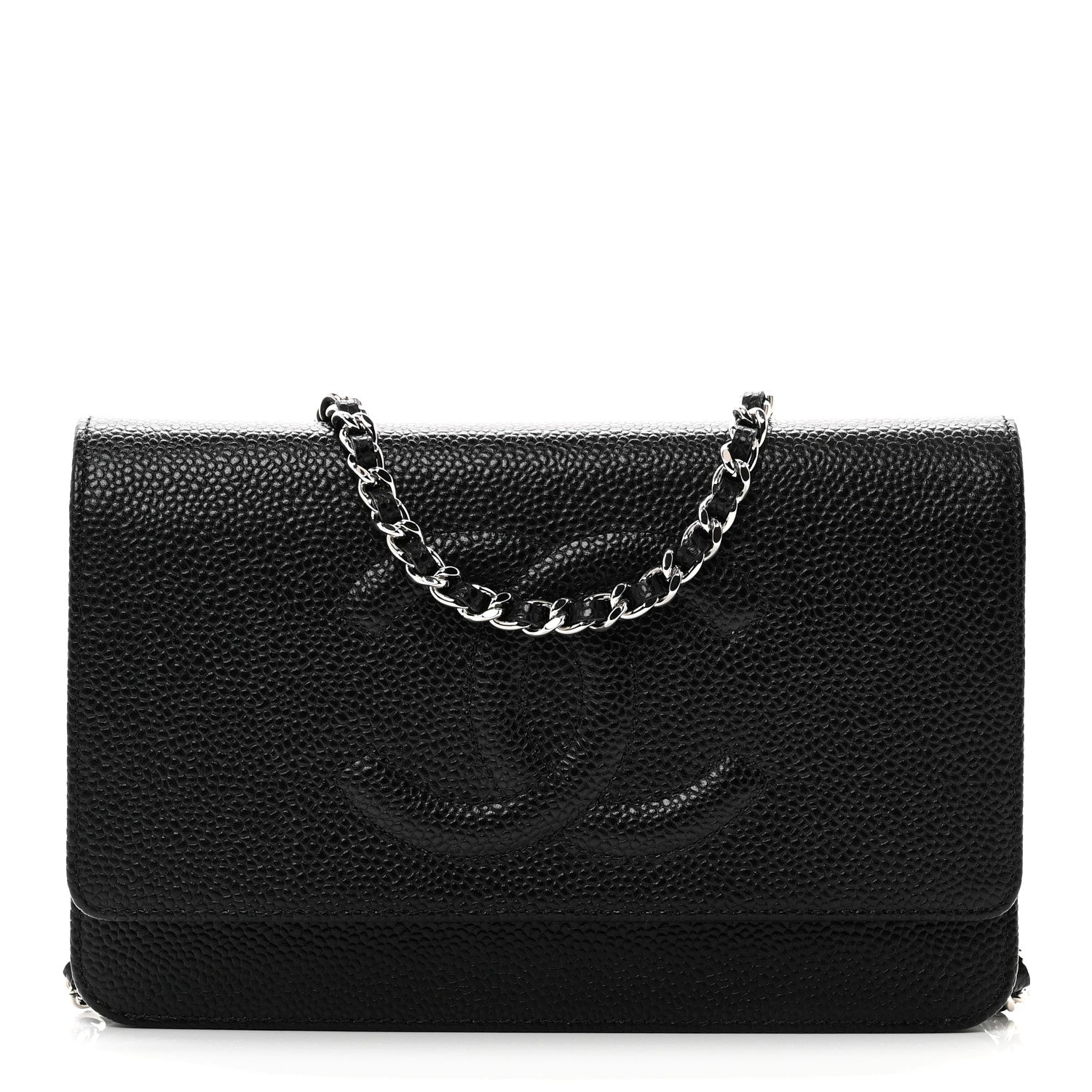 Chanel Caviar Timeless CC Wallet On Chain WOC Black 1 of 12