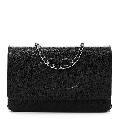 Chanel Caviar Timeless CC Wallet On Chain WOC Black 1 of 12