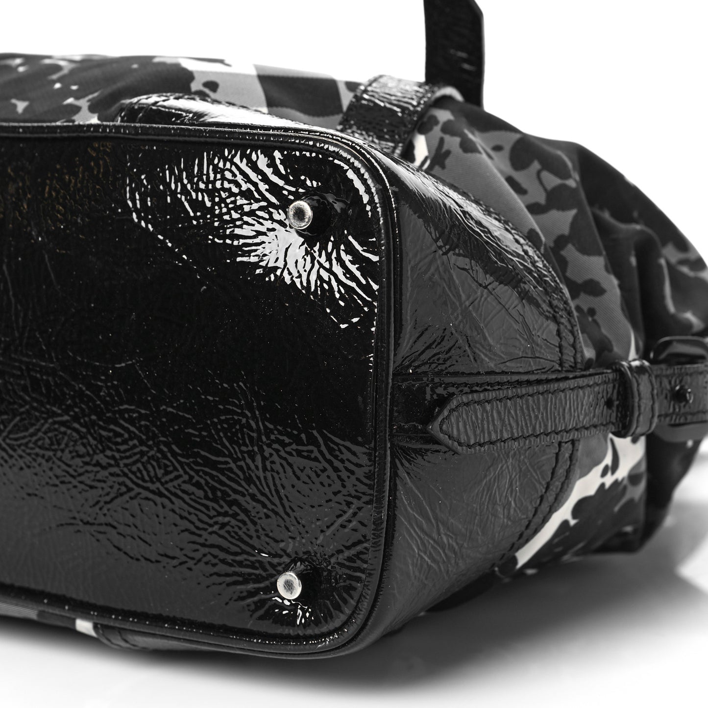 Nylon Beat Check Floral Florence Tote Black