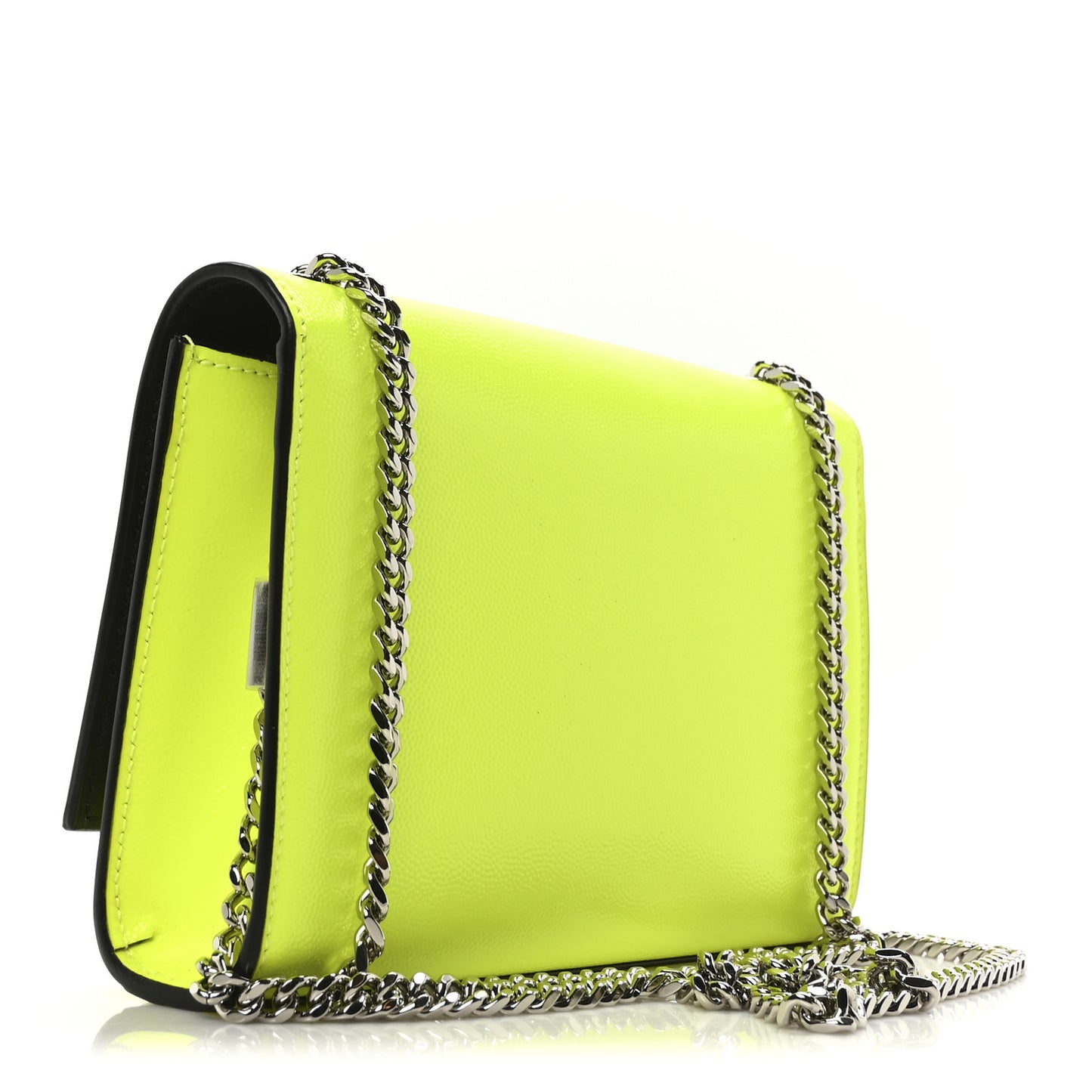 Patent Grain de Poudre Small Monogram Kate Satchel Neon Yellow