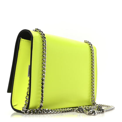 Saint Laurent Patent Grain de Poudre Small Monogram Kate Satchel Neon Yellow 3 of 10