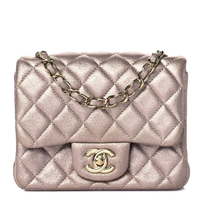 Chanel Iridescent Calfskin Quilted Mini Square Flap Light Pink 1 of 13