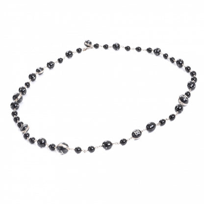 Chanel CC Camellia Beaded Long Necklace Black 3 of 7