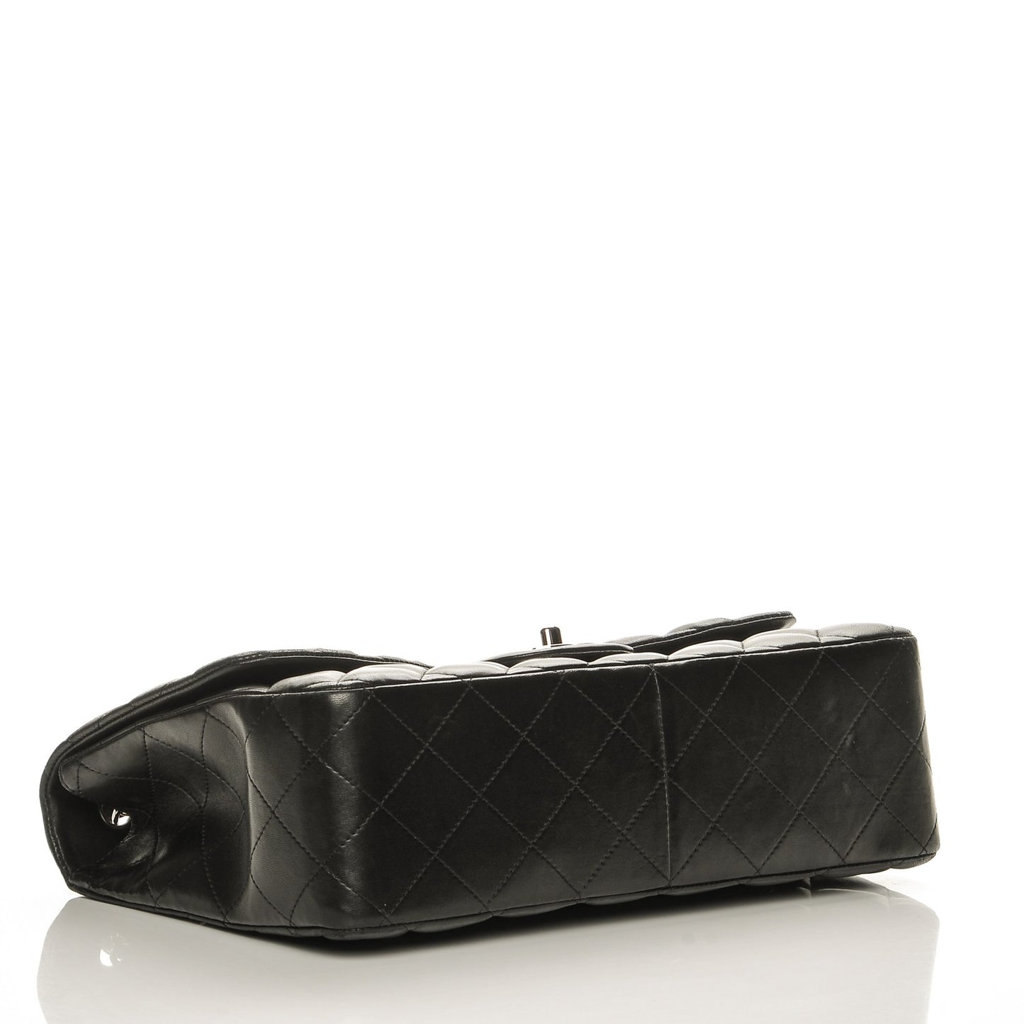 Lambskin Quilted Jumbo Single Flap Black