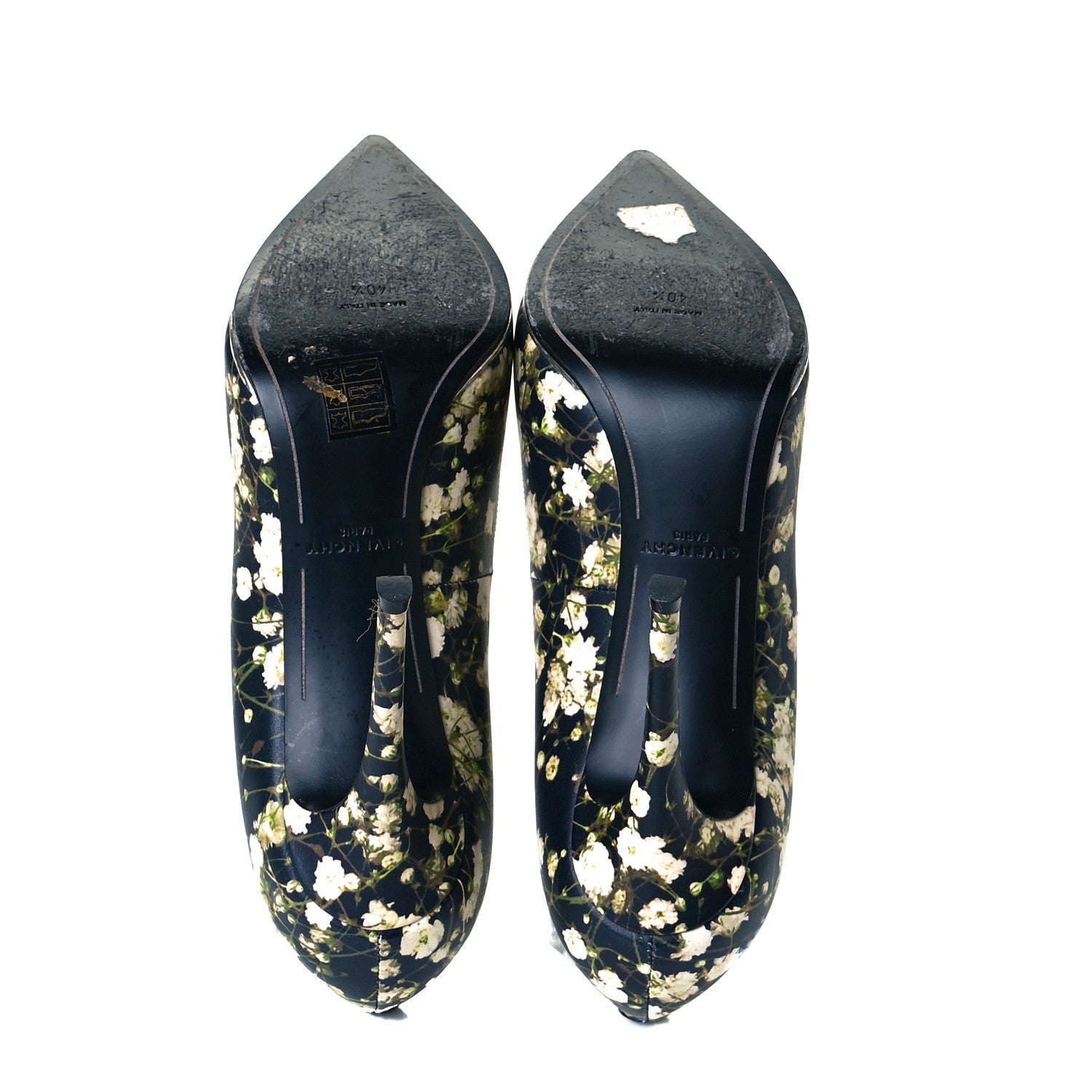 Givenchy Calfskin Floral Print Pointed Toe Pumps 40.5 Black Multicolor 8 of 11