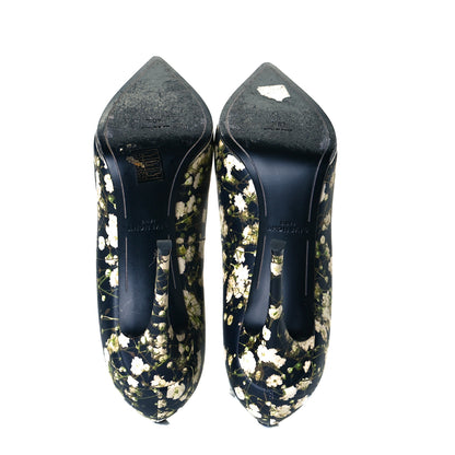 Givenchy Calfskin Floral Print Pointed Toe Pumps 40.5 Black Multicolor 8 of 11