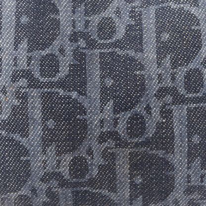 Christian Dior Denim Monogram Flight Trotter Cosmetic Pouch Blue 7 of 10