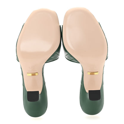 Gucci Nappa Matelasse GG Marmont 75mm Slide Sandals 35.5 Emerald 6 of 9