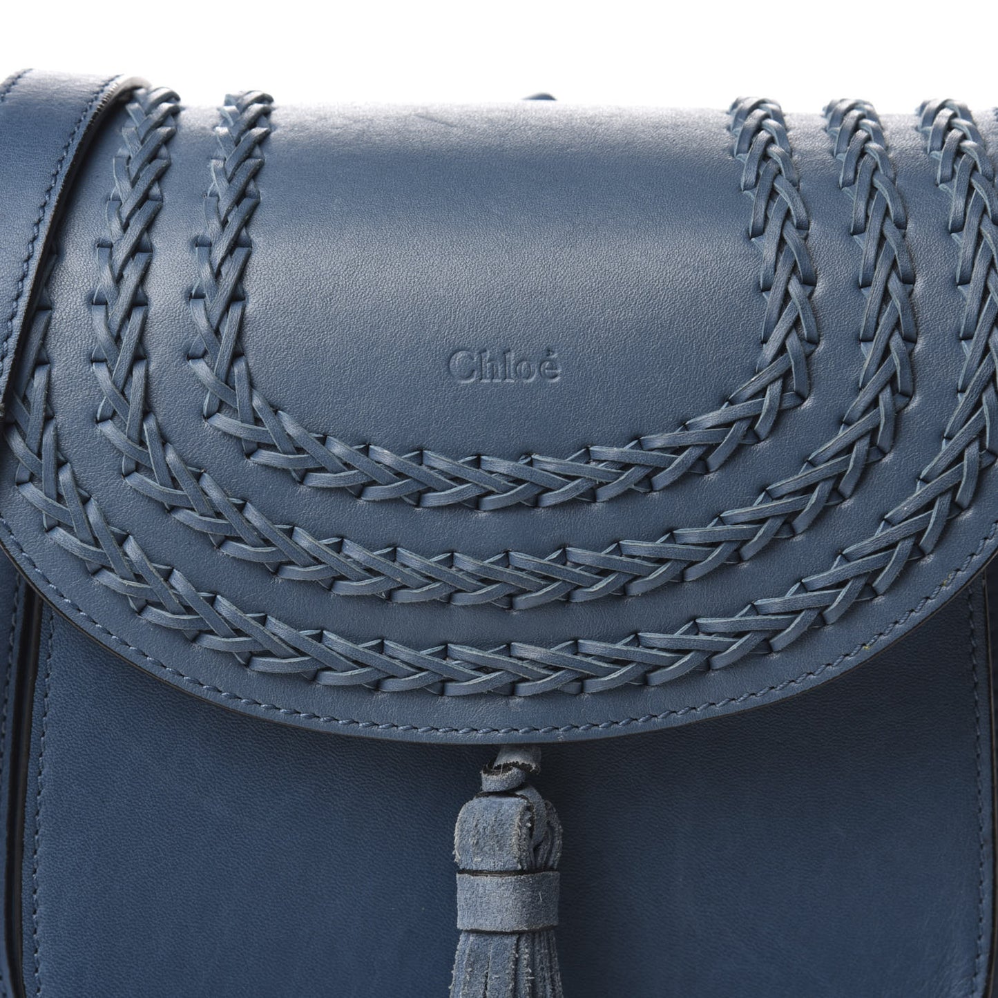 Calfskin Braided Small Hudson Shoulder Bag Blue