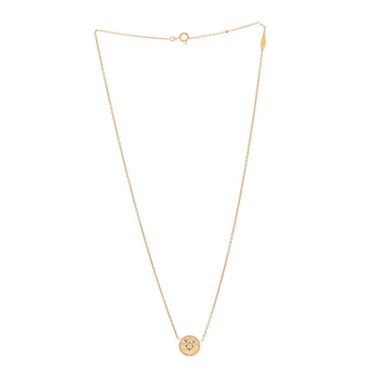Christian Dior 18K Yellow Gold Diamond Mother of Pearl Rose Des Vents Necklace 3 of 5