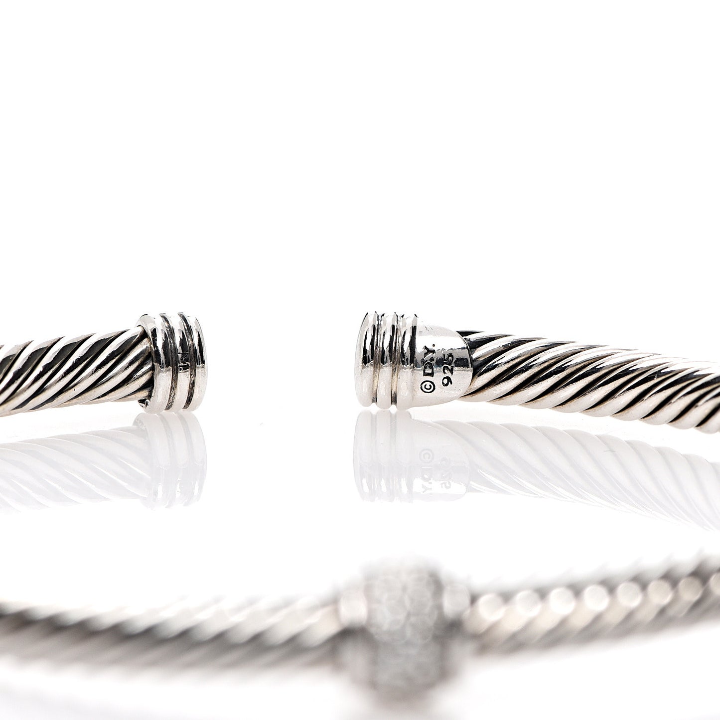 Sterling Silver Diamond 4mm Cable Classics Single Station Bracelet