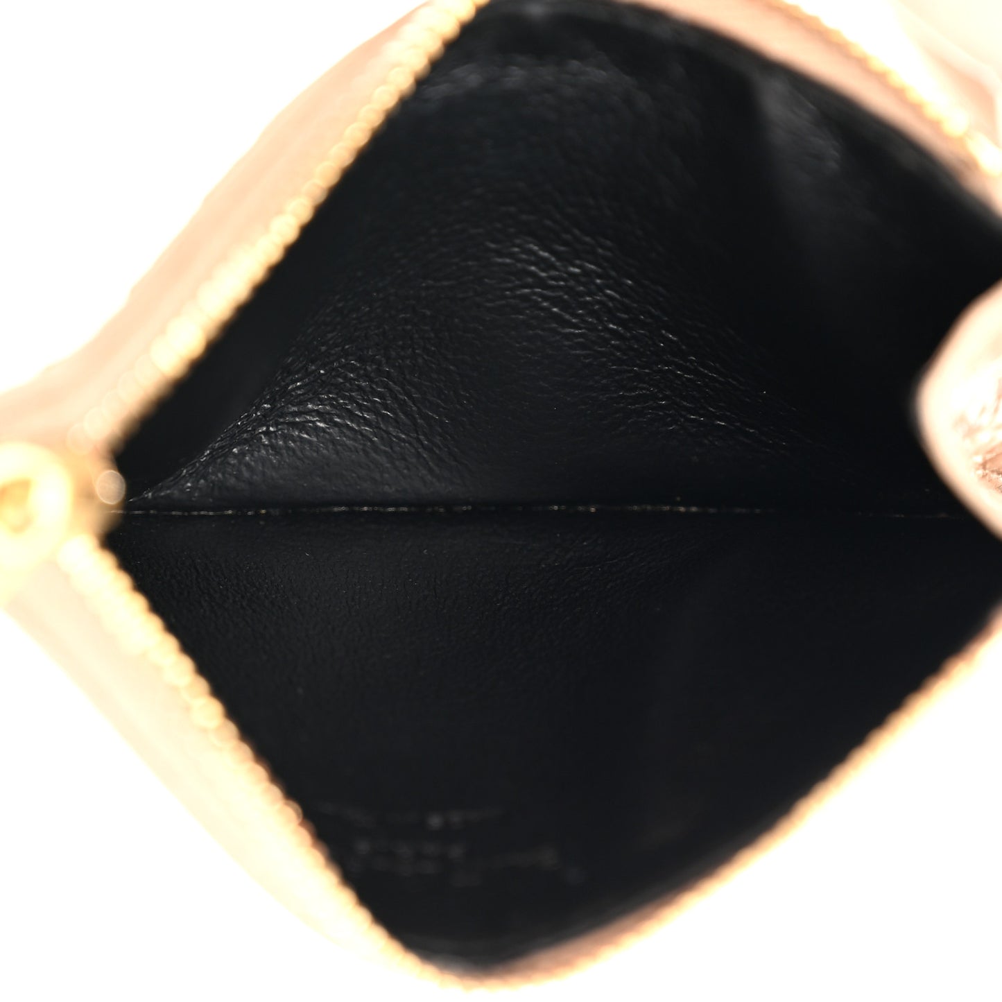 Calfskin Crocodile Embossed 5 Fragments Zip Pouch Card Holder Dark Beige