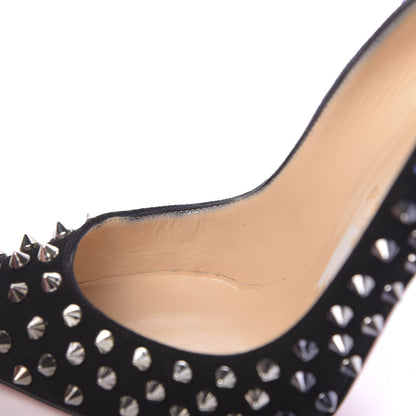 Christian Louboutin Suede Follies Spikes 100 Pumps 37 Black 11 of 15