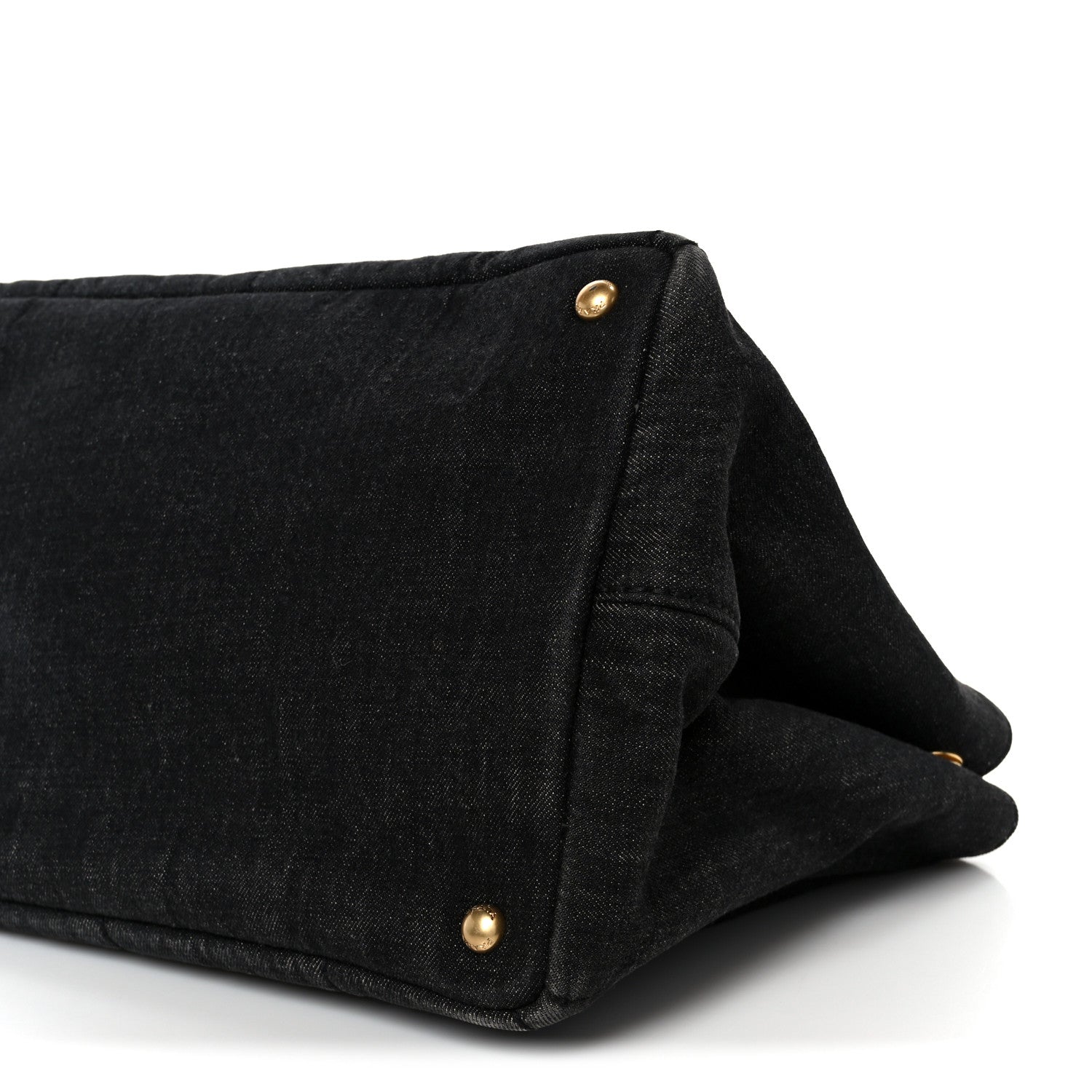 Prada Denim Canapa Logo Tote Black 12 of 12