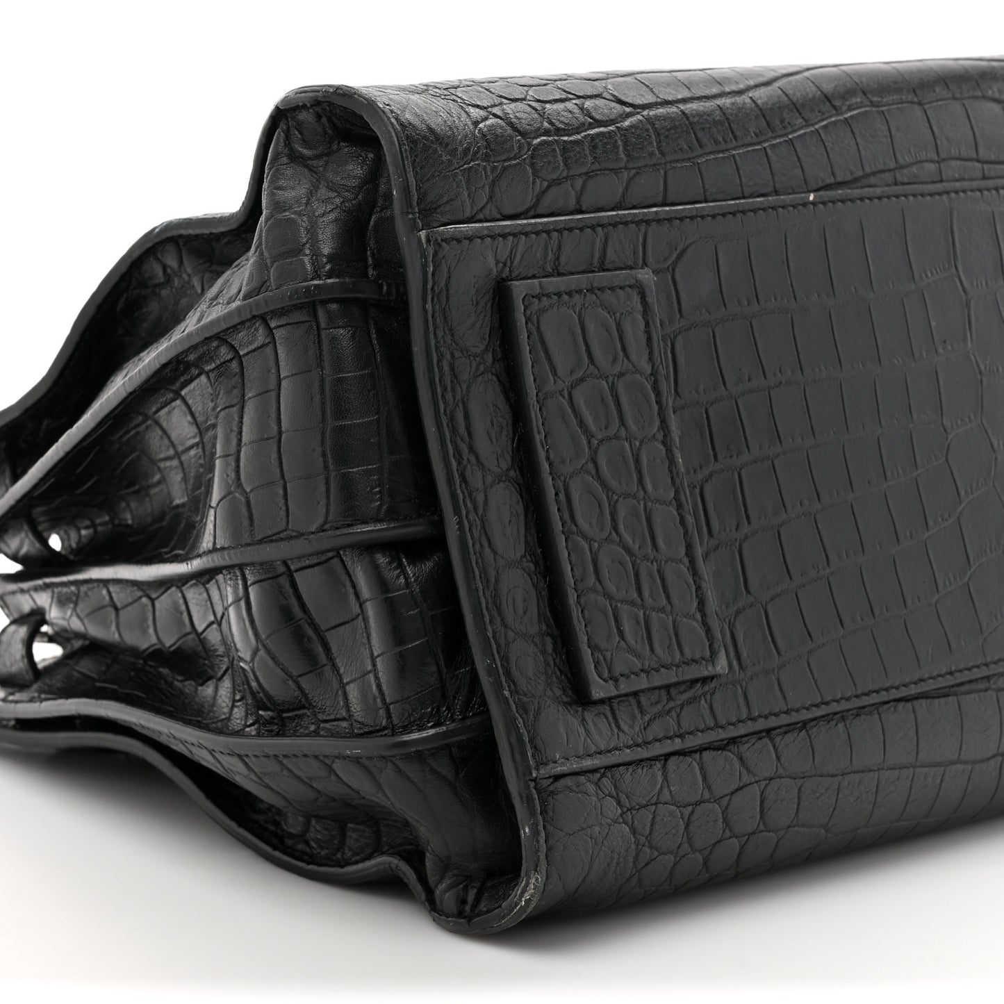 Calfskin Crocodile Embossed Small Sac de Jour Black