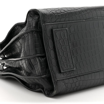 Saint Laurent Calfskin Crocodile Embossed Small Sac de Jour Black 10 of 20