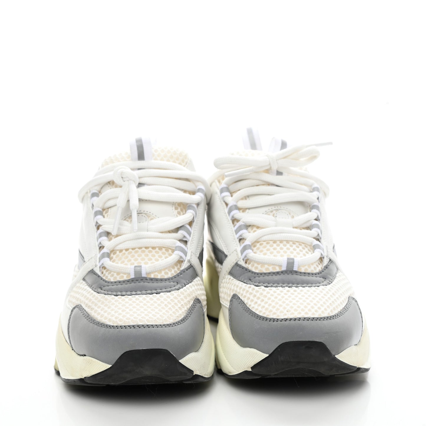 Technical Mesh Calfskin Mens B22 Sneakers 41 White