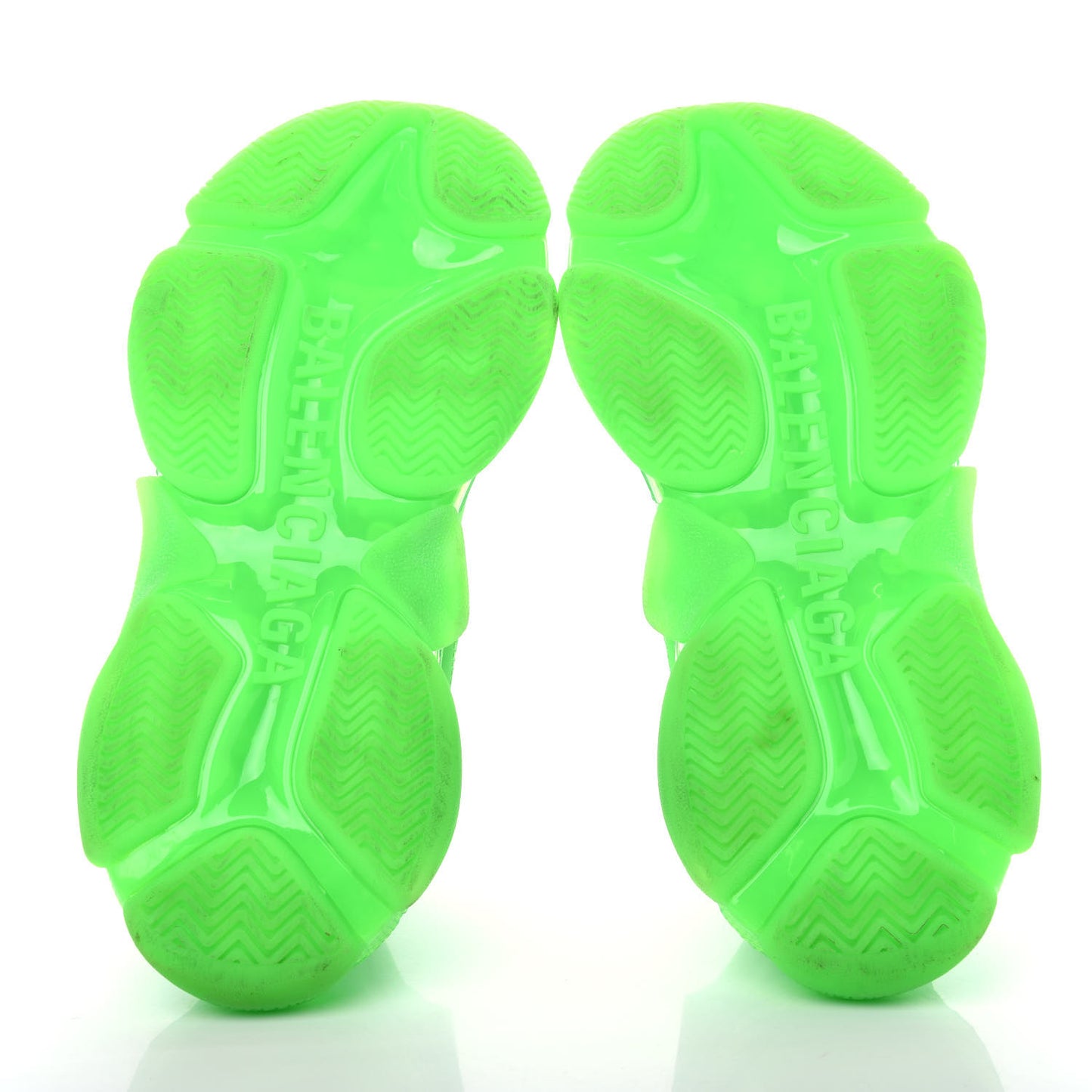Fabric Mesh Clear Sole Womens Triple S Sneakers 37 Fluo Green