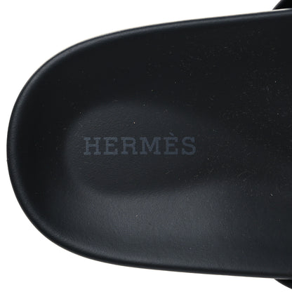 Hermes Calfskin Womens Chypre Sandals 39.5 Black 8 of 9