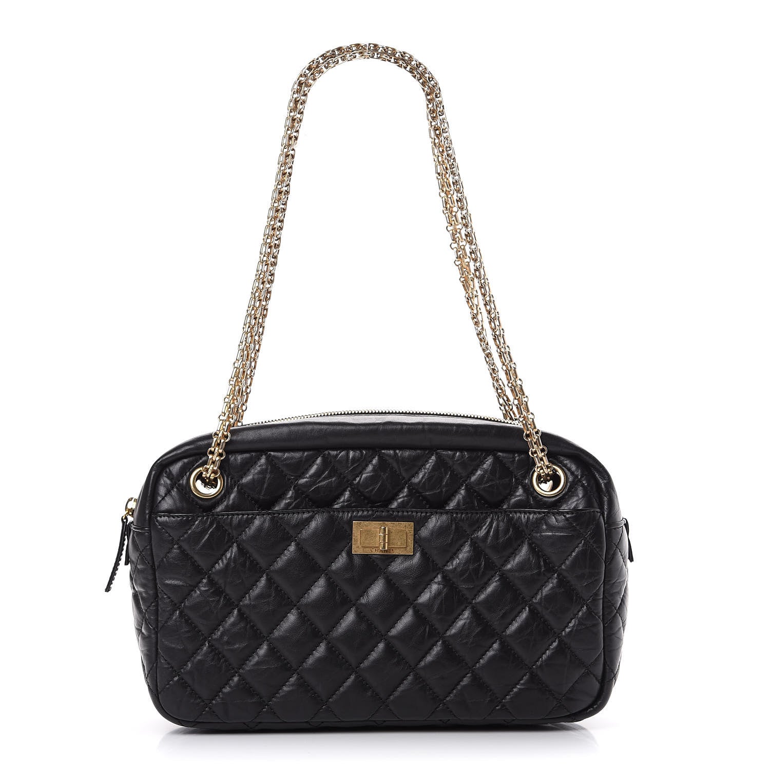 Chanel Aged Calfskin Quilted Medium Reissue Camera Case Black 1 of 10