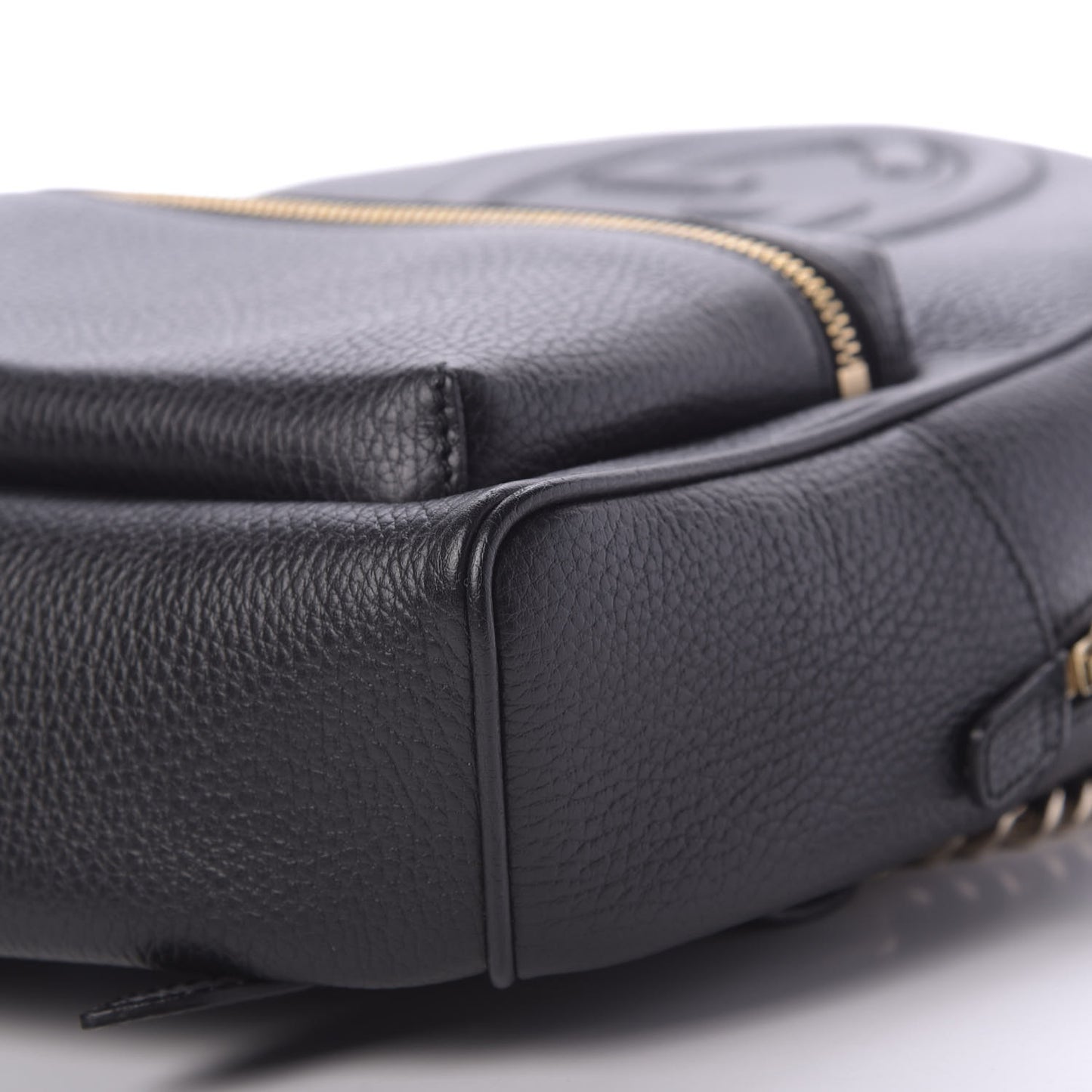 Pebbled Calfskin Soho Chain Backpack Black