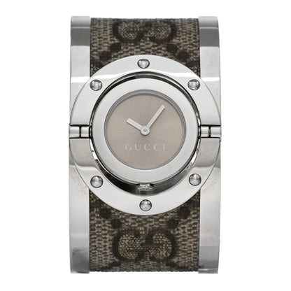 Gucci Stainless Steel Canvas 33mm Twirl Monogram Quartz Watch Brown 1 of 4