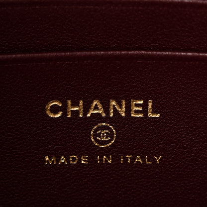 Chanel Calfskin Crocodile Embossed Crococo Top Handle Slim Vanity Case With Chain Dark Burgundy 6 of 11
