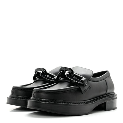Louis Vuitton Calfskin Oversized Chain Academy Loafers 36 Black 3 of 11