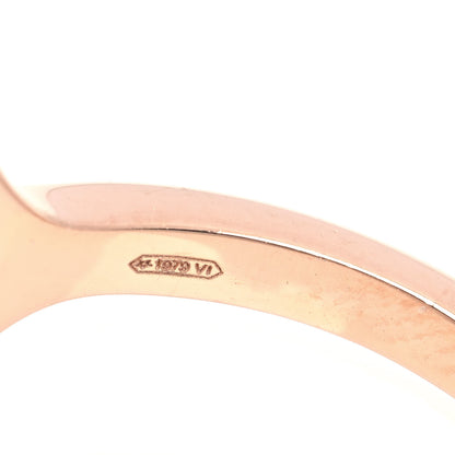 Hermes 18K Rose Gold Gambade H Band Ring 53 6.25 4 of 5