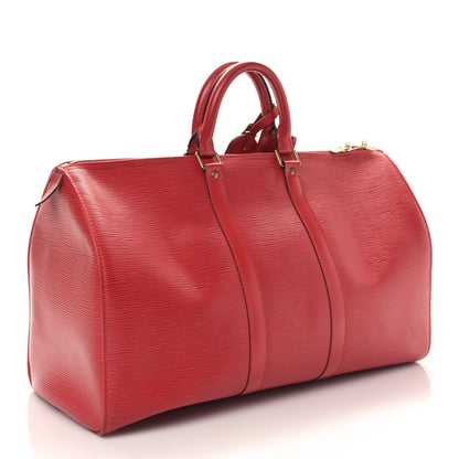 Louis Vuitton Epi Keepall 45 Castillan Red 3 of 10