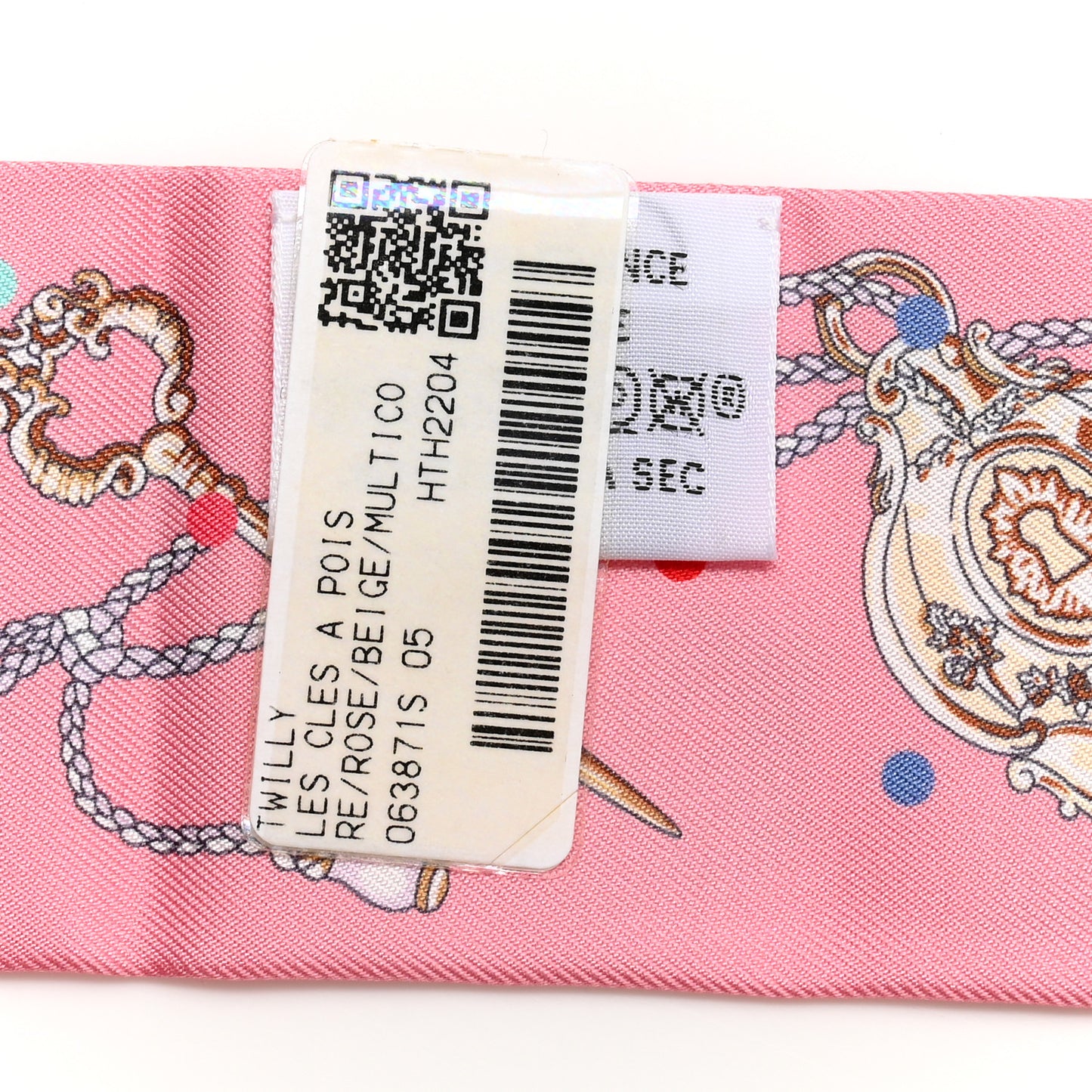 Silk Les Cles A Pois Twilly Rose Beige Multicolor