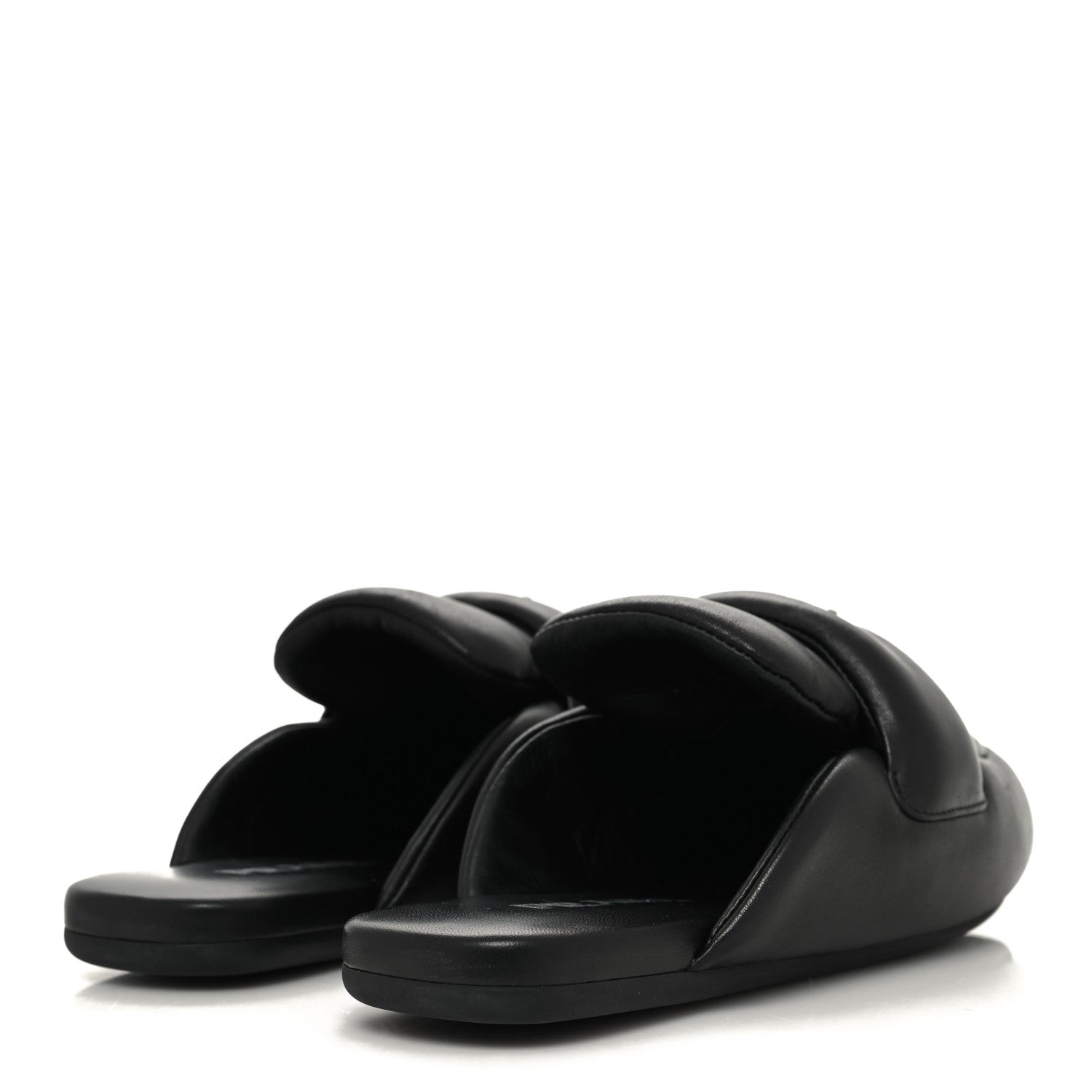 Prada Nappa Soft Padded Metal Triangle Logo Lug Sole 20mm Mules 36 Black 4 of 8