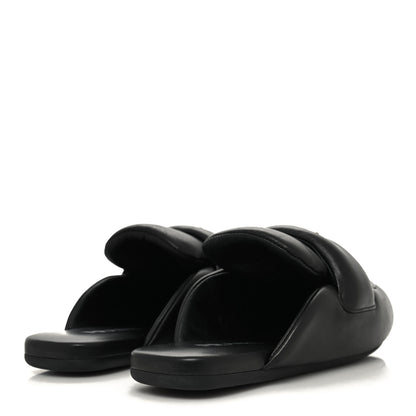 Prada Nappa Soft Padded Metal Triangle Logo Lug Sole 20mm Mules 36 Black 4 of 8