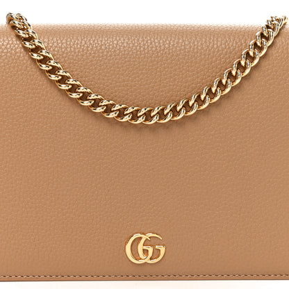 Gucci Dollar Calfskin Mini GG Marmont Chain Wallet Beige Bright Green 7 of 9