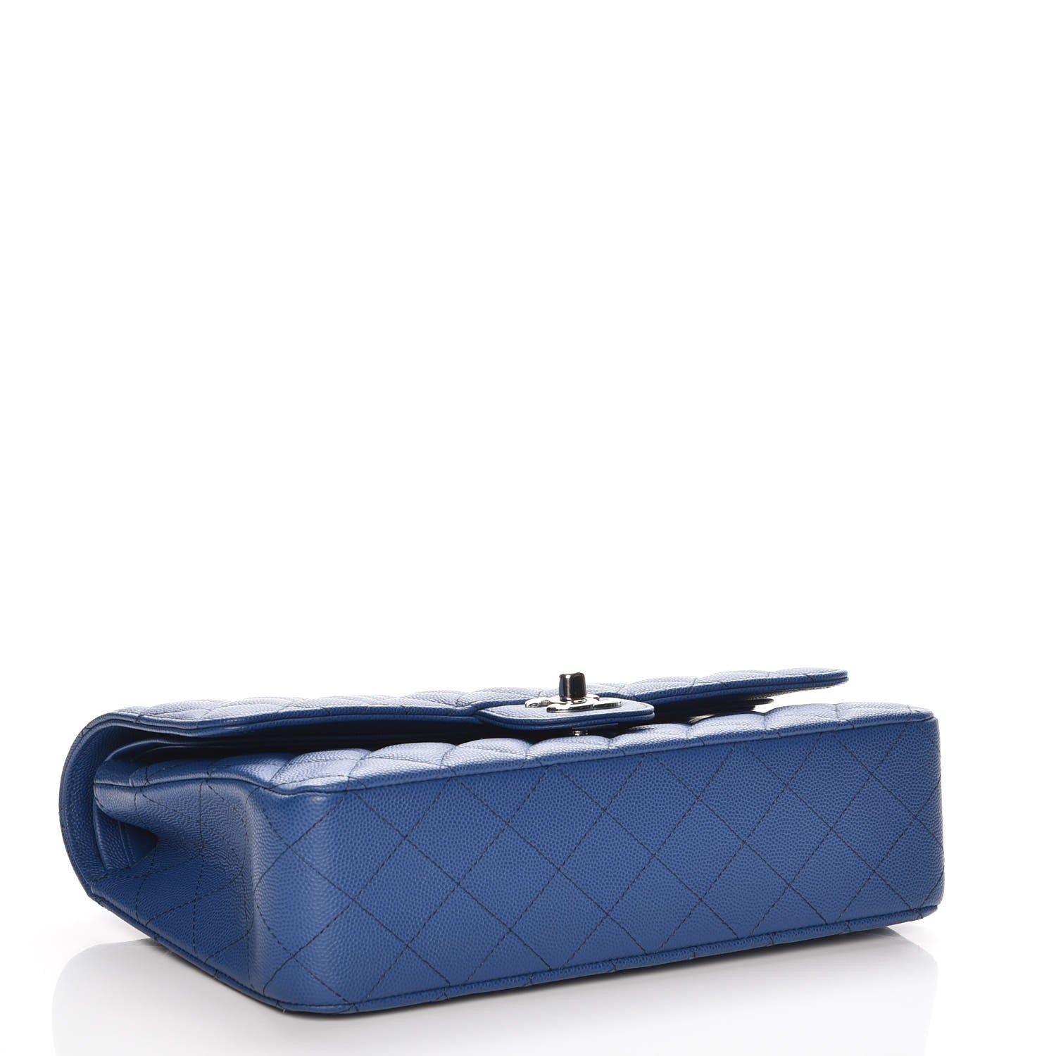 Chanel Caviar Quilted Medium Double Flap Dark Blue 5 of 9