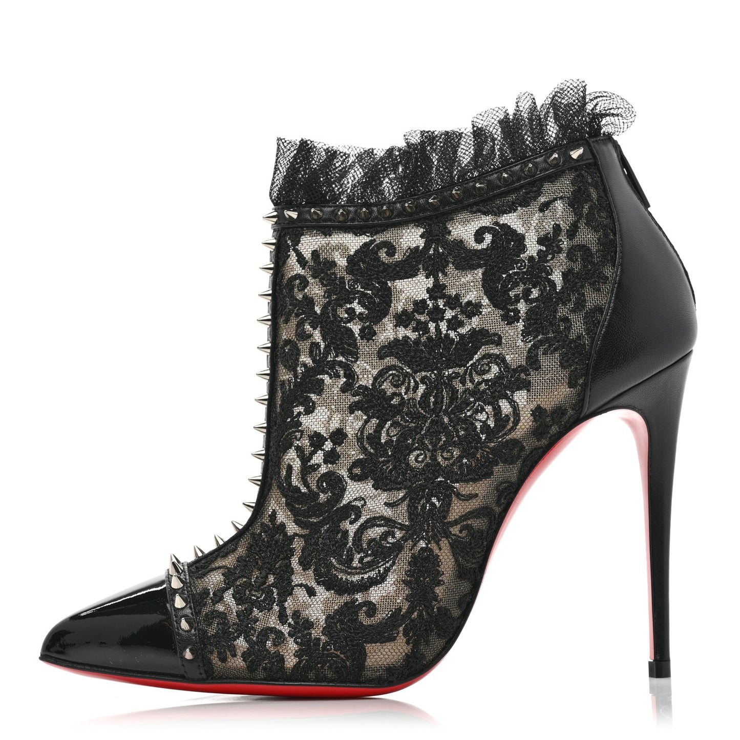 Lace Studded Pigalle 100 Booties 36 Black