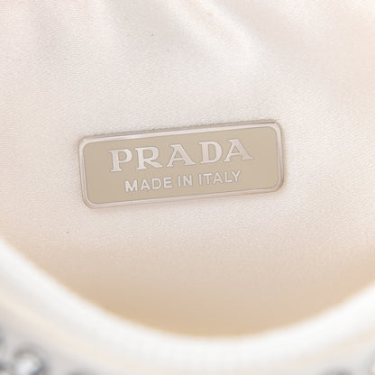 Prada Satin Crystal Mini Re-Edition 2000 Bag White 5 of 7