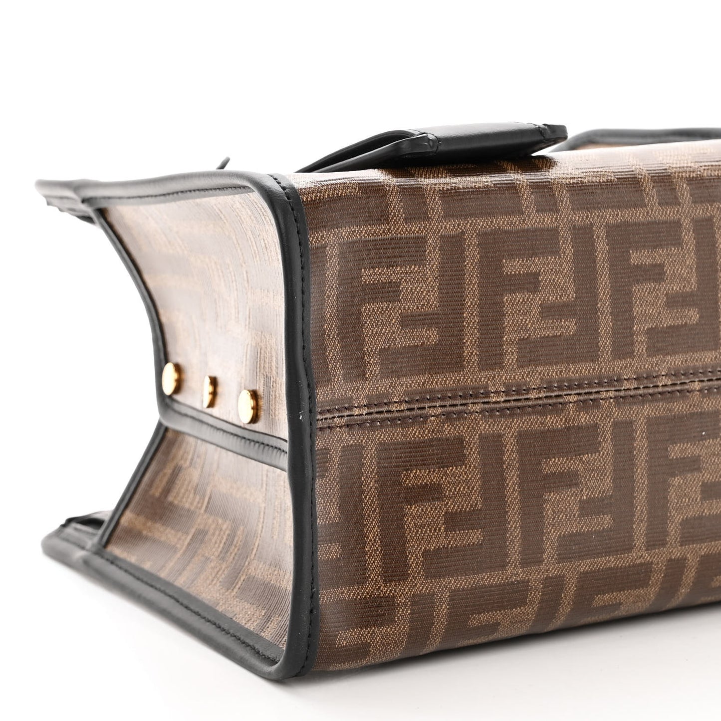 Glazed Fabric Vitello Century FF 1974 Stamp Patch Mini Peekaboo Defender Cover Mogano Panna Black