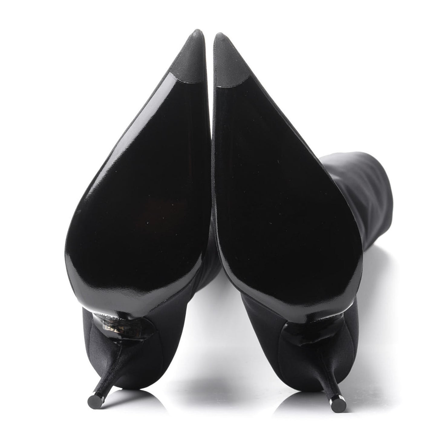 Spandex Pointed Toe Knife Thigh High Boots 38 Black