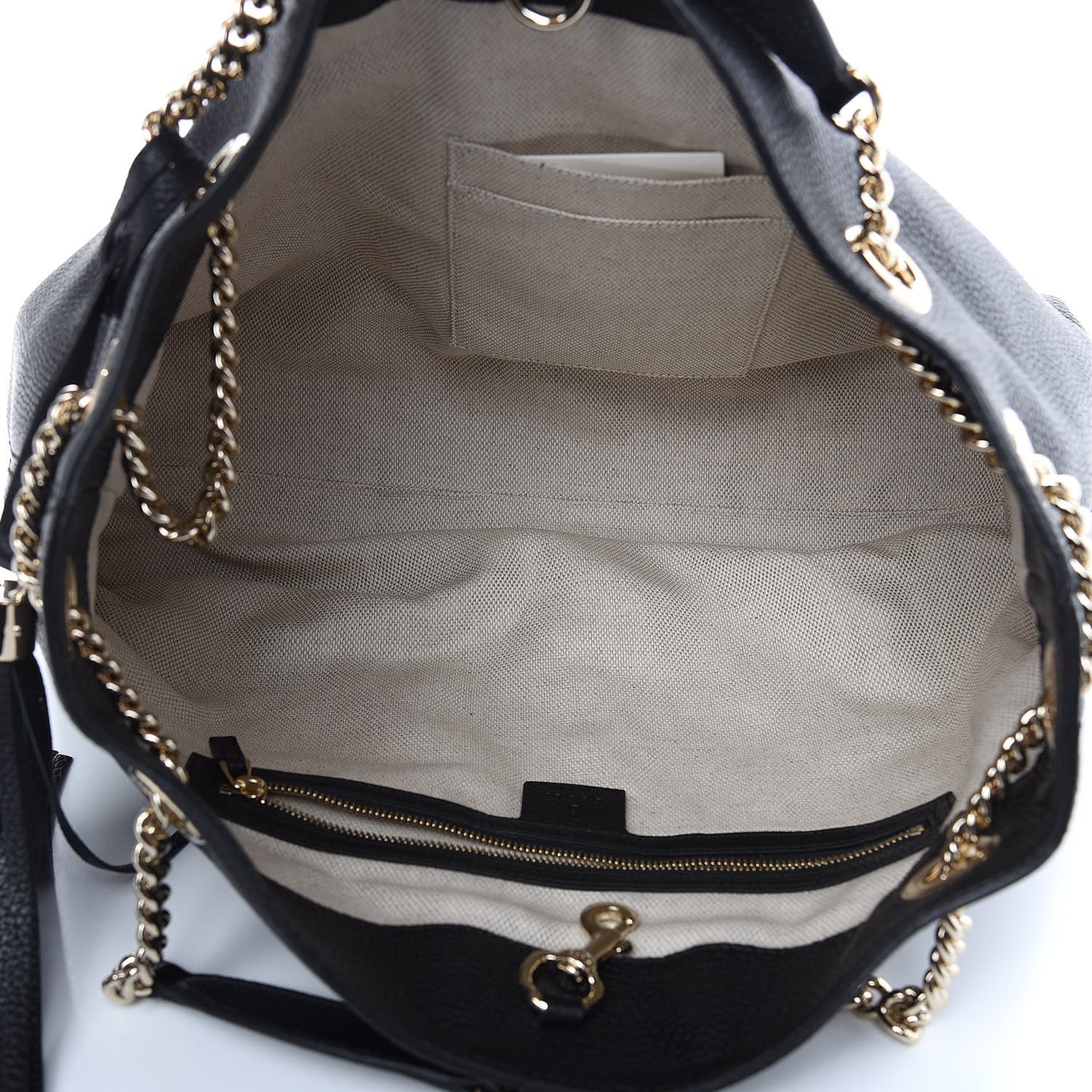 Pebbled Calfskin Medium Soho Chain Shoulder Bag Black